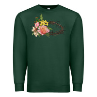 Sports Green Crown of thorns floral Easter Premium Sweatshirt - CowGirlArtShop