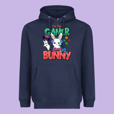 I'm The Game Bunny Easter Day Heavyweight Hoodie Designed By Howdyjamesfarm