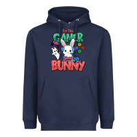 Navy I'm the game Bunny Easter day Heavyweight Hoodie - HowdyJamesFarm