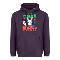 Plum I'm the game Bunny Easter day Heavyweight Hoodie - HowdyJamesFarm