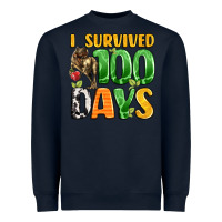 Navy dinosaur 100day celebration Heavyweight Sweatshirt - LillyAllenDesigns