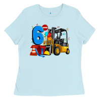 Baby Blue forklift birthday six Ladies Tee - Artiststas