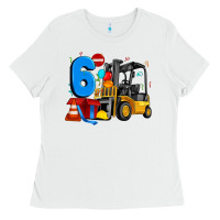 White forklift birthday six Ladies Tee - Artiststas