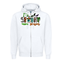 White It's spooky season Zipper Hoodie - NancyCooperArtShop