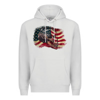 Skull With American Flag 4th Of July Premium Hoodie | Teevron