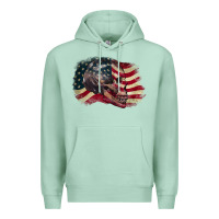 Seafoam skull with american flag 4th of july Premium Hoodie - CowGirlArtShop