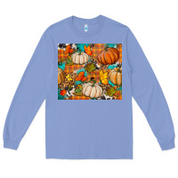 Colony Blue fall pumpkin tumbler Long Sleeve Tee - BundleAndBundleShop