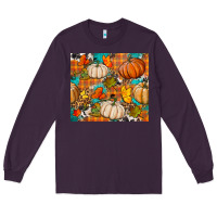 Plum fall pumpkin tumbler Long Sleeve Tee - BundleAndBundleShop