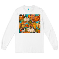 White fall pumpkin tumbler Long Sleeve Tee - BundleAndBundleShop