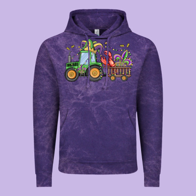 Mardi Gras Tractor Vintage Hoodie Designed By Maliassmallbusiness