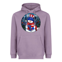 Lavender Patriotic snowman ornament 4th of july Heavyweight Hoodie - HowdyJamesFarm