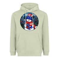 Matcha Patriotic snowman ornament 4th of july Heavyweight Hoodie - HowdyJamesFarm