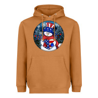 Meerkat Patriotic snowman ornament 4th of july Heavyweight Hoodie - HowdyJamesFarm