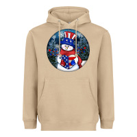Mushroom Patriotic snowman ornament 4th of july Heavyweight Hoodie - HowdyJamesFarm