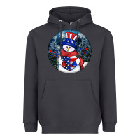 Smoke Patriotic snowman ornament 4th of july Heavyweight Hoodie - HowdyJamesFarm