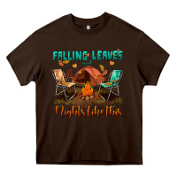 Chocolate Brown falling leaves and nights like this Heavy Core Tee - BundleAndBundleShop