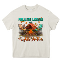 Cream falling leaves and nights like this Heavy Core Tee - BundleAndBundleShop