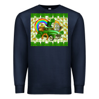 Navy St. Patrick's truck Premium Sweatshirt - CowGirlArtShop