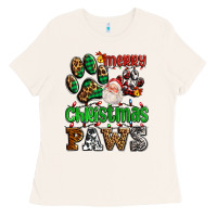 Bone merry christmas paws with santa Ladies Tee - AdoDesignShop