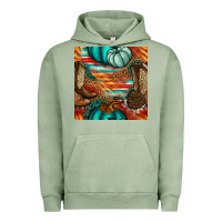 Pigment Oil Green western thanksgiving seamless pattern Urban Hoodie - BundleAndBundleShop
