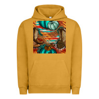 Pigment Peanut Butter western thanksgiving seamless pattern Urban Hoodie - BundleAndBundleShop