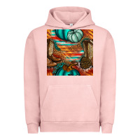 Pigment Salmon western thanksgiving seamless pattern Urban Hoodie - BundleAndBundleShop