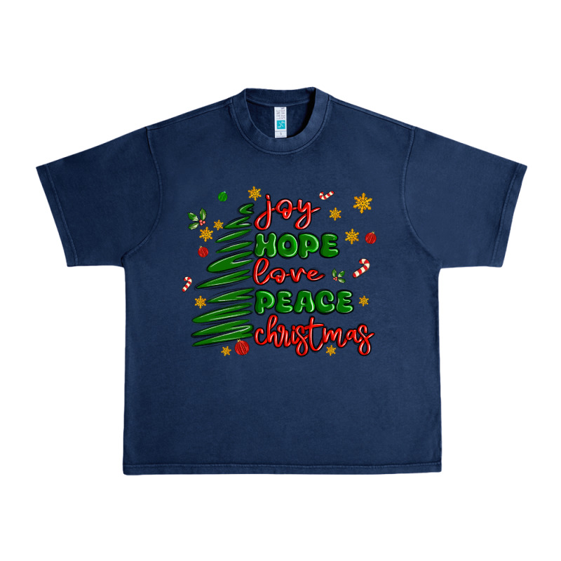 Joy Hope Love Peace Christmas Urban Heavy Tee by MaliasSmallBusiness | Teevron
