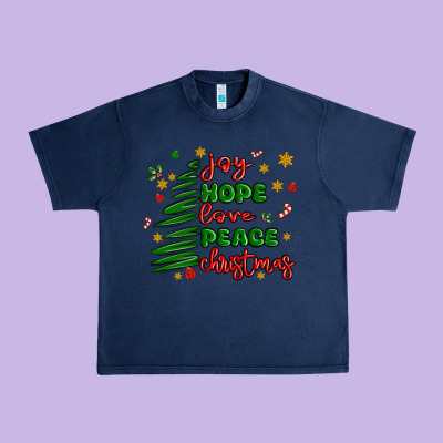 Joy Hope Love Peace Christmas Urban Heavy Tee Designed By Maliassmallbusiness