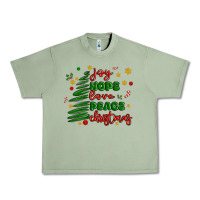 Oil Green joy hope love peace christmas Urban Heavy Tee - MaliasSmallBusiness