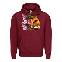 Burgundy Sorta sweet sorta spooky Zipper Hoodie - NancyCooperArtShop
