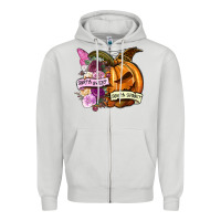 Dove Grey Sorta sweet sorta spooky Zipper Hoodie - NancyCooperArtShop