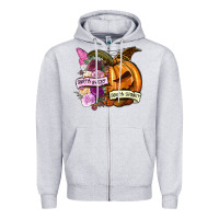 Heather Grey Sorta sweet sorta spooky Zipper Hoodie - NancyCooperArtShop
