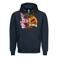 Navy Sorta sweet sorta spooky Zipper Hoodie - NancyCooperArtShop