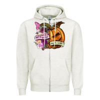 Oatmeal Heather Sorta sweet sorta spooky Zipper Hoodie - NancyCooperArtShop