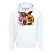 White Sorta sweet sorta spooky Zipper Hoodie - NancyCooperArtShop