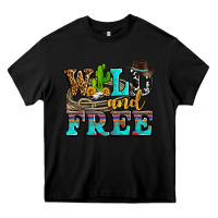 Black wild and free with cactus Heavy Core Tee - AdoDesignShop