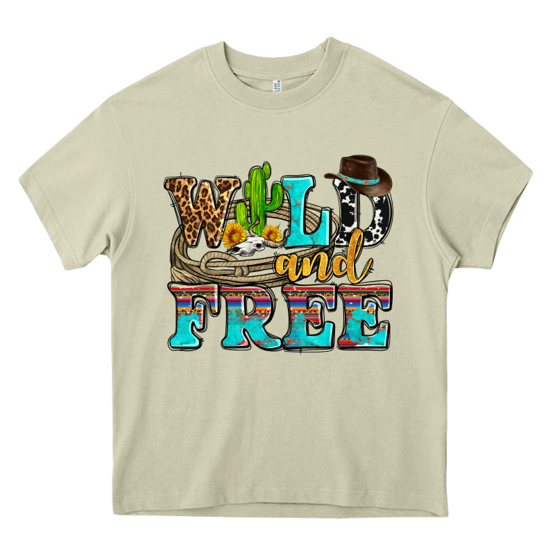 Wild And Free With Cactus Heavy Core Tee by AdoDesignShop | Teevron