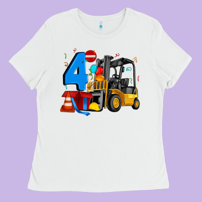 Forklift Birthday Four Ladies Tee Designed By Artiststas