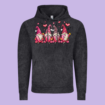 Love Gnomes Valentine's Day Vintage Hoodie Designed By Maliassmallbusiness
