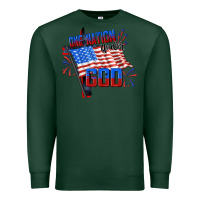 Sports Green One nation under god 4th of july Premium Sweatshirt - CowGirlArtShop