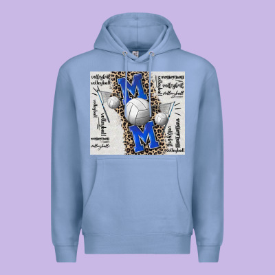 Volleyball Mom Blue Mother's Day Premium Hoodie Designed By Cowgirlartshop