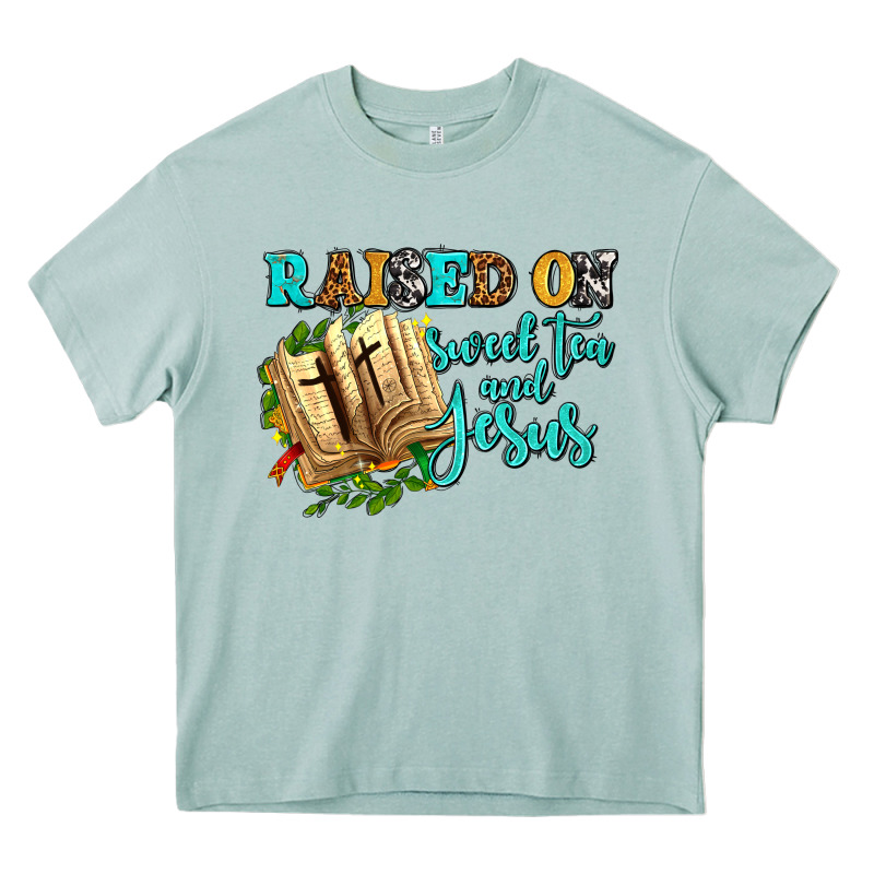 Raised On Sweet Tea And Jesus Heavy Core Tee by AdoDesignShop | Teevron