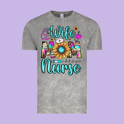 Wife Mom Nurse Vintage Tee Designed By Jahusdesignshop