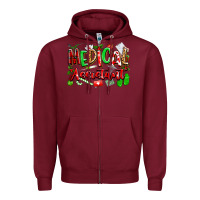 Burgundy christmas medical assistant Zipper Hoodie - texasbilliewilder