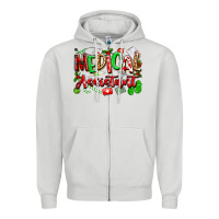 Dove Grey christmas medical assistant Zipper Hoodie - texasbilliewilder