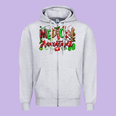 Christmas Medical Assistant Zipper Hoodie Designed By Texasbilliewilder
