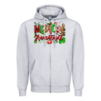 Heather Grey christmas medical assistant Zipper Hoodie - texasbilliewilder
