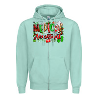 Seafoam christmas medical assistant Zipper Hoodie - texasbilliewilder