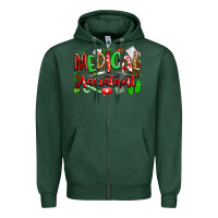 Sports Green christmas medical assistant Zipper Hoodie - texasbilliewilder