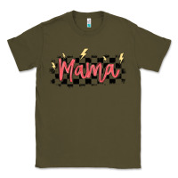 Army Green checkered mama Classic Tee - MaliasSmallBusiness